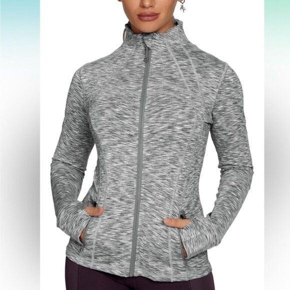 Queenieke Grey Soft Jacket With Thumb Holes & Fold Over Cuffs Size M - Picture 1 of 11
